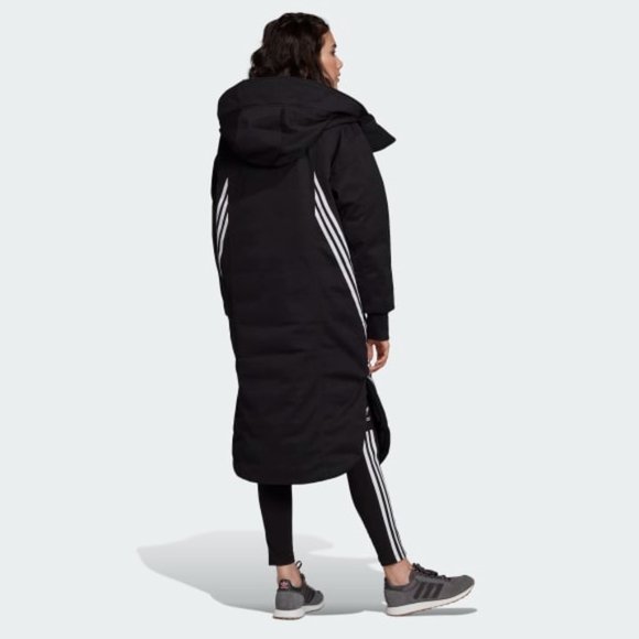 adidas originals three stripe parka in black